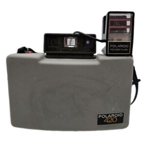 Vintage Polaroid 420 Automatic Land Camera w Original Strap Untested W/manual